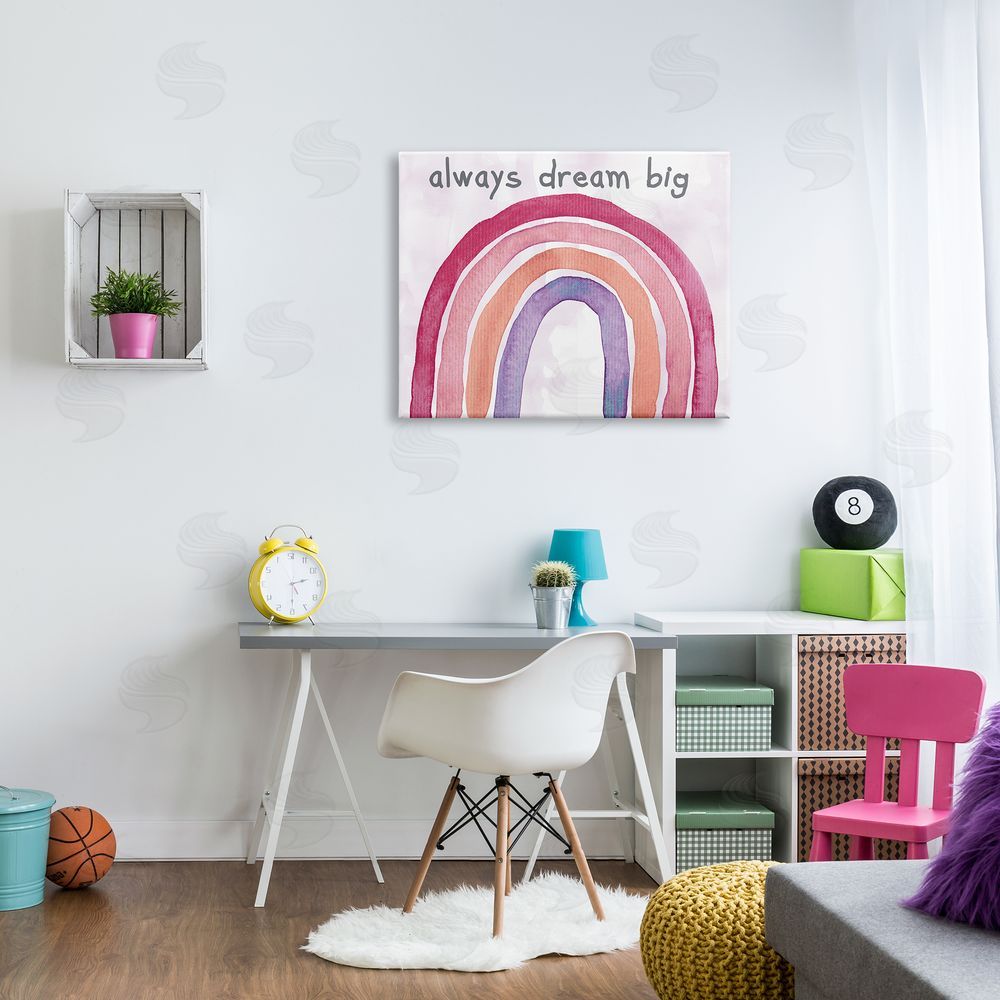 Kelly Donovan Always Dream Big Rainbow Canvas Wall Art Print in Room