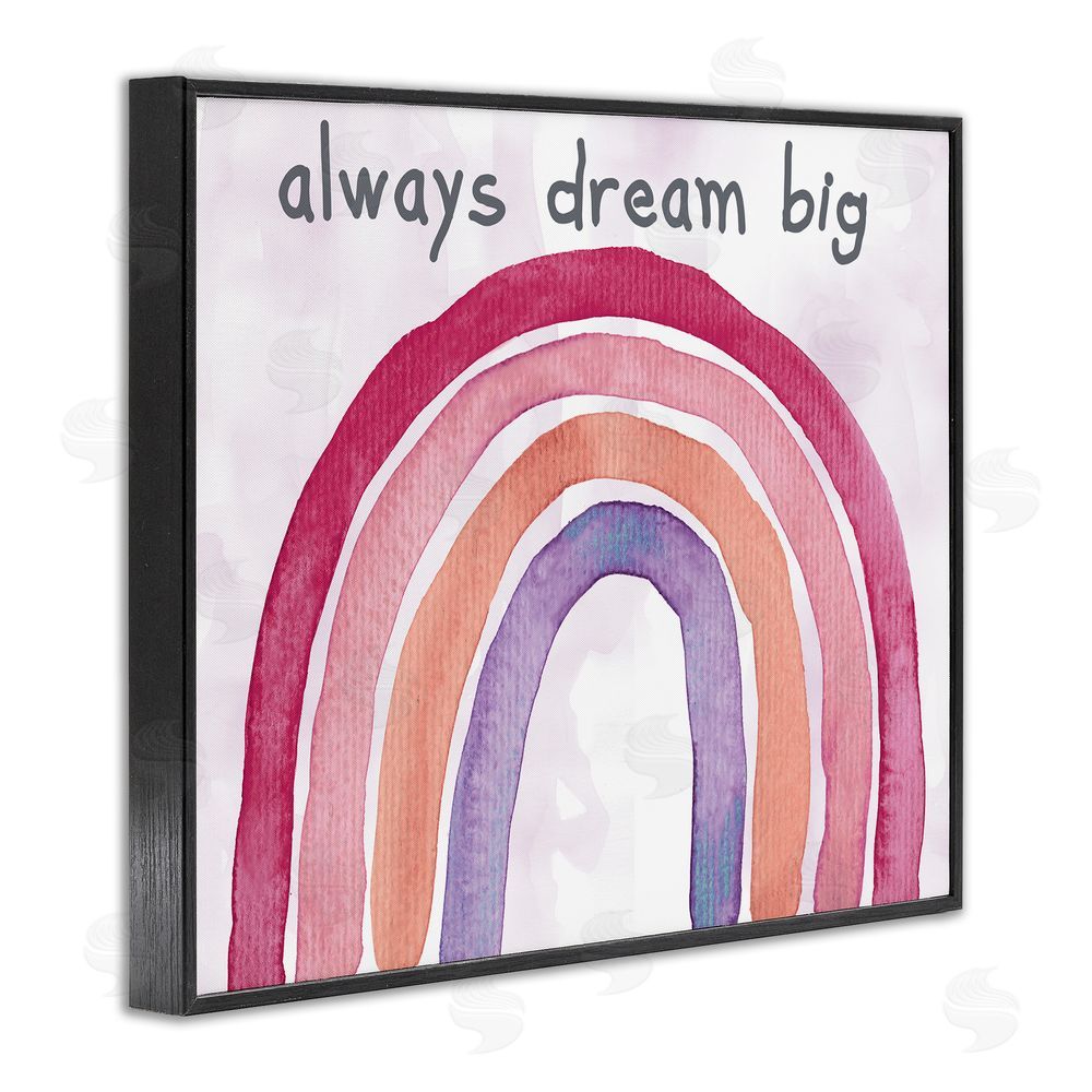 Kelly Donovan Always Dream Big Rainbow Black Framed Giclee Wall Art Print