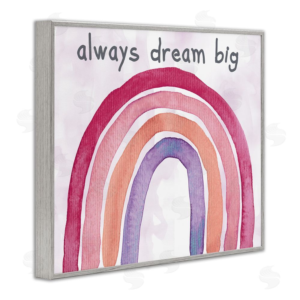 Kelly Donovan Always Dream Big Rainbow Gray Framed Giclee Wall Art Print