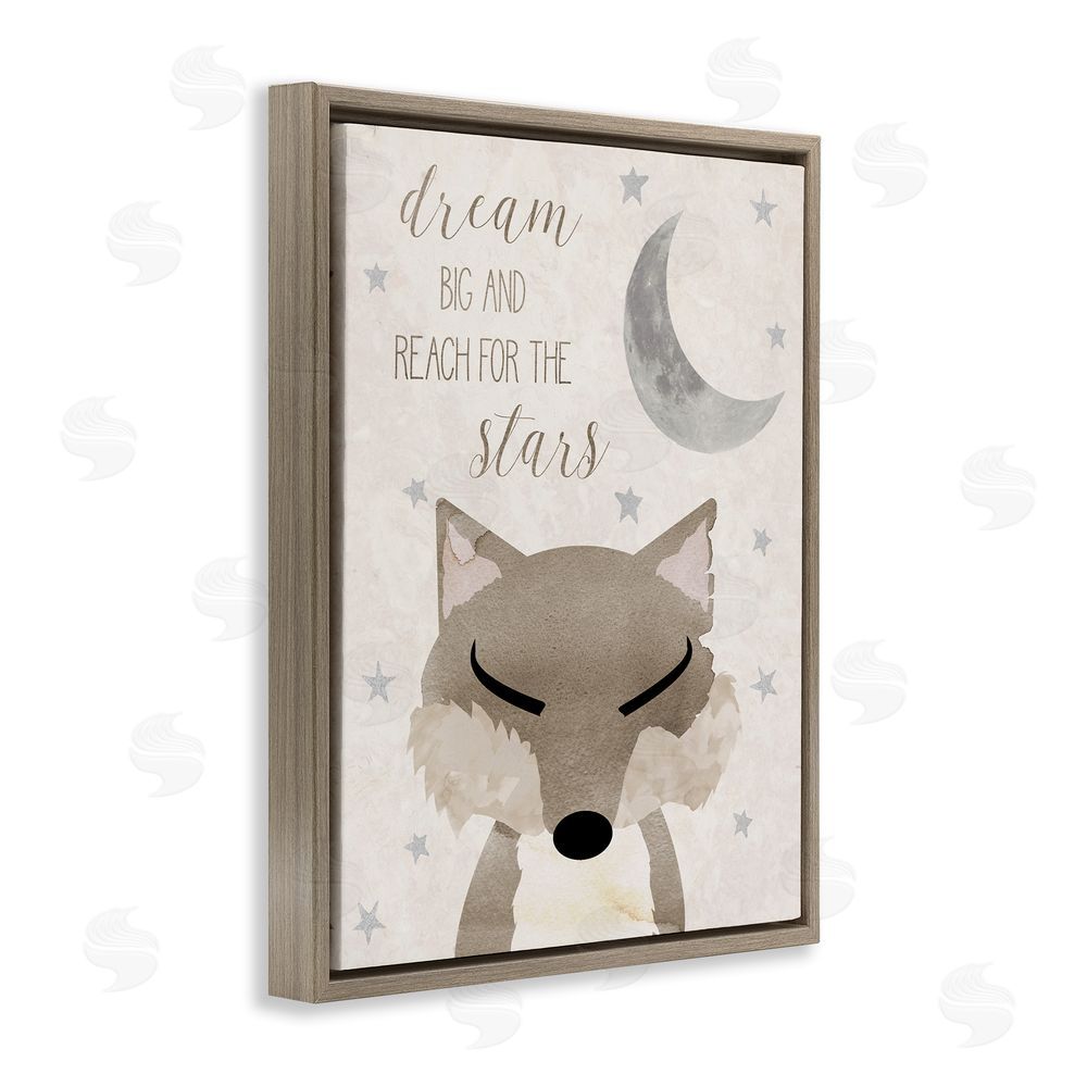 Daniela Santiago Soft Dream Big Fox Brown Floating Frame Canvas Wall Art Print