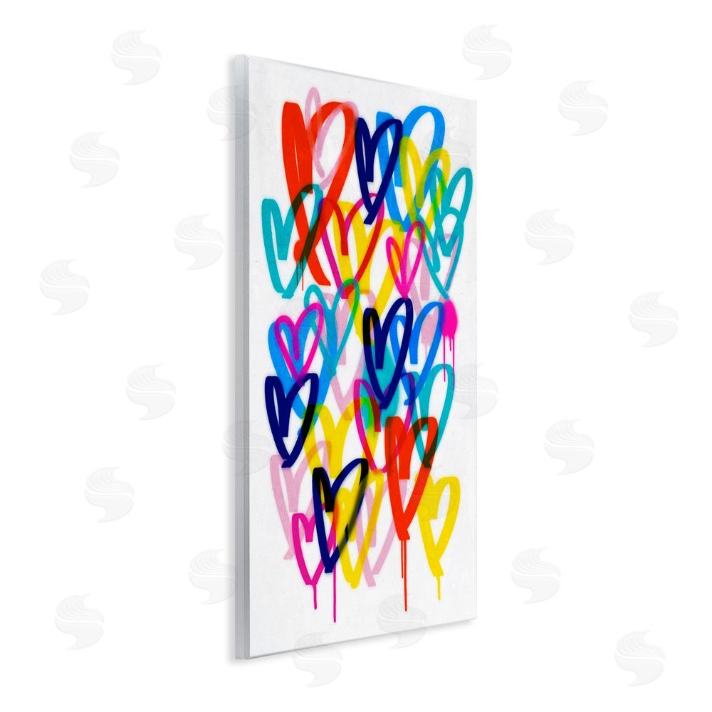 Victoria Barnes Hearts with Paint Drip Wall Plaque Art Print
