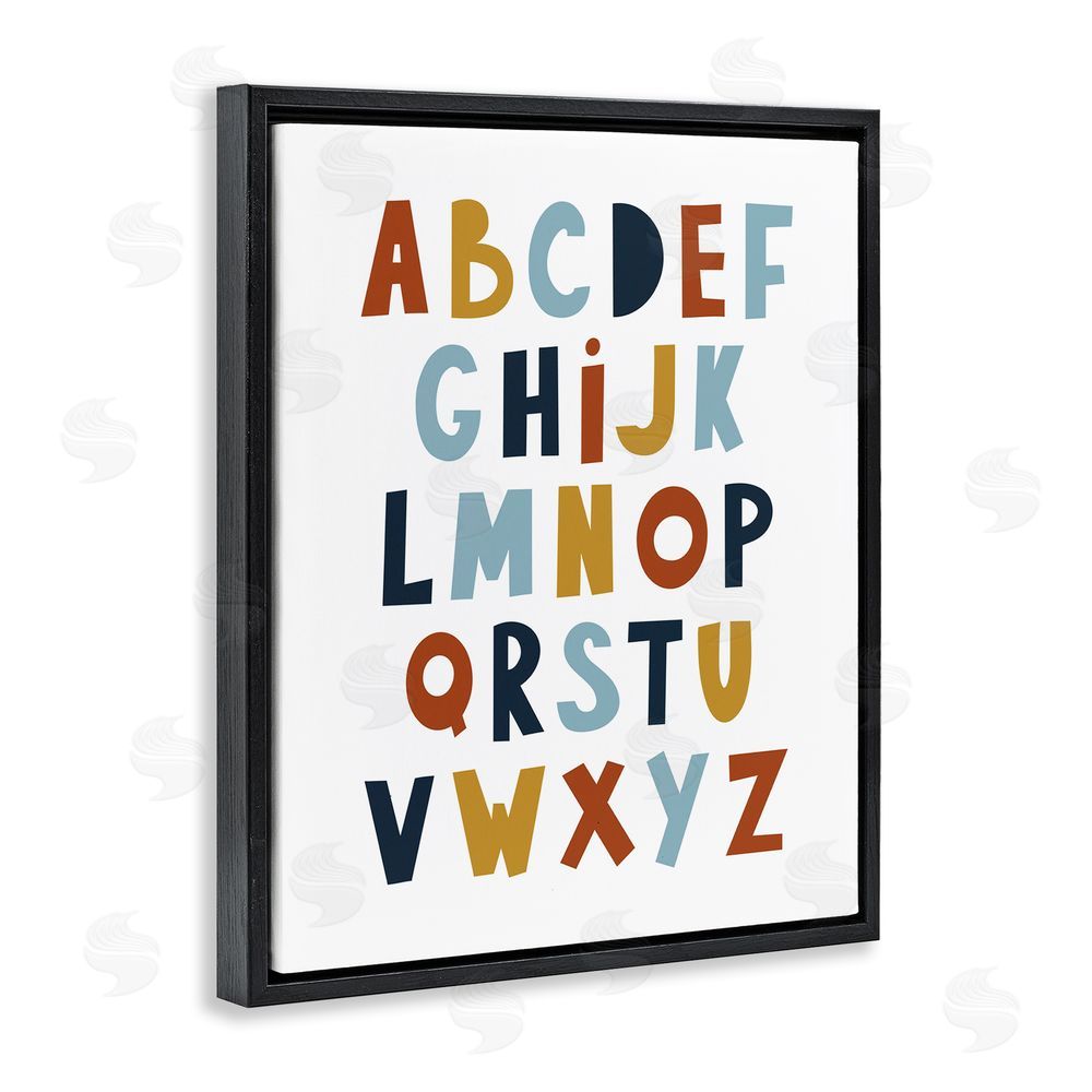 Alina Sagirova Natural Tones Alphabet Black Floating Frame Canvas Wall Art Print