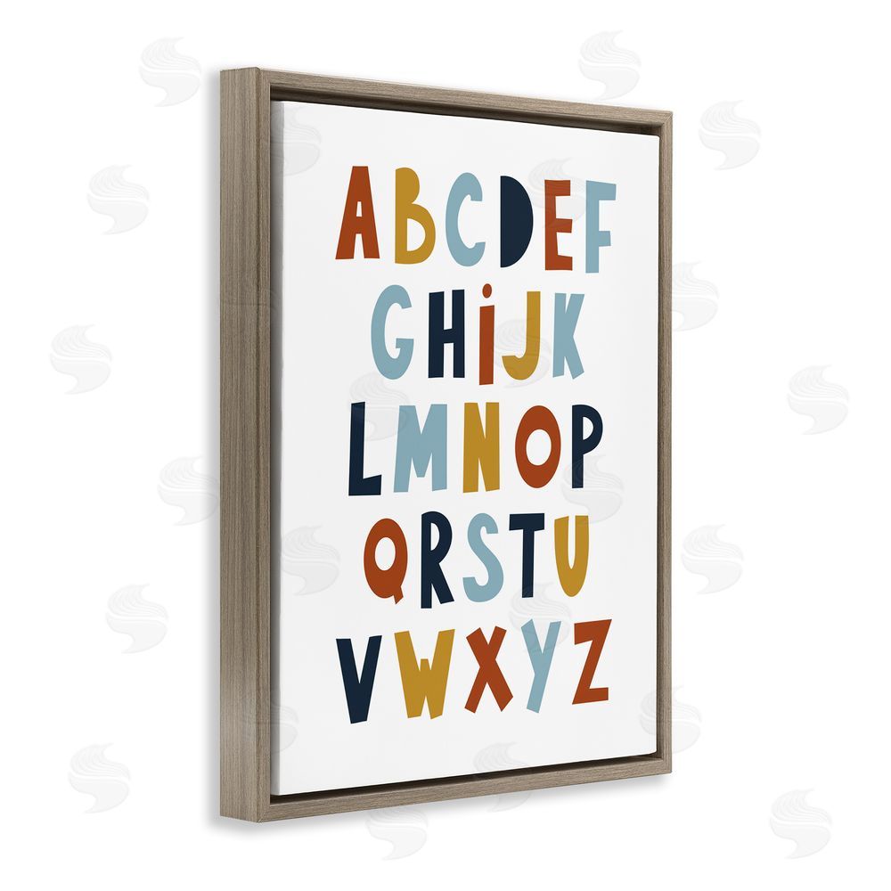 Alina Sagirova Natural Tones Alphabet Brown Floating Frame Canvas Wall Art Print