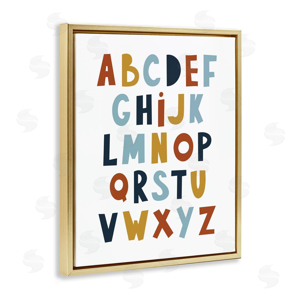 Alina Sagirova Natural Tones Alphabet Gold Floating Frame Canvas Wall Art Print