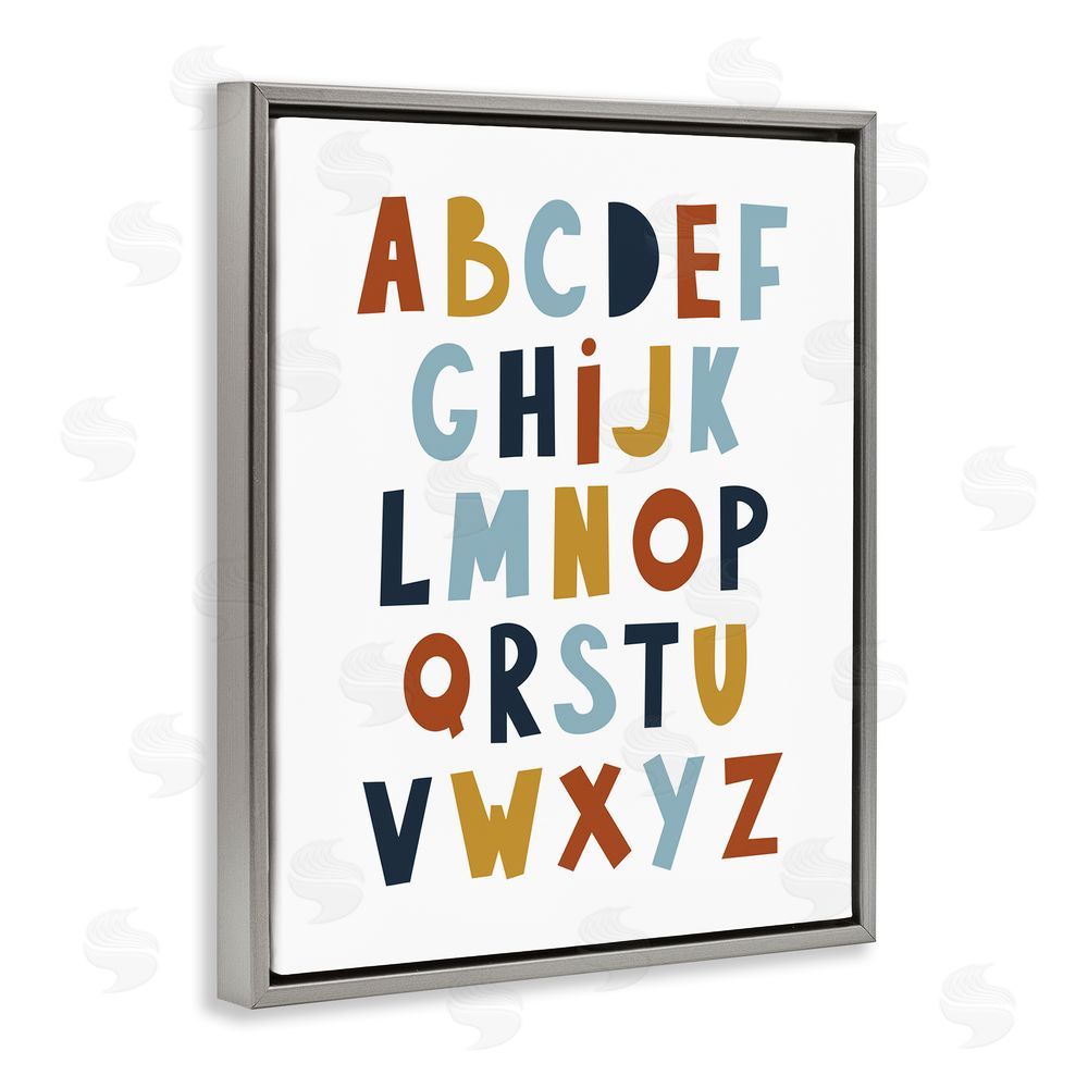Alina Sagirova Natural Tones Alphabet Grey Floating Frame Canvas Wall Art Print