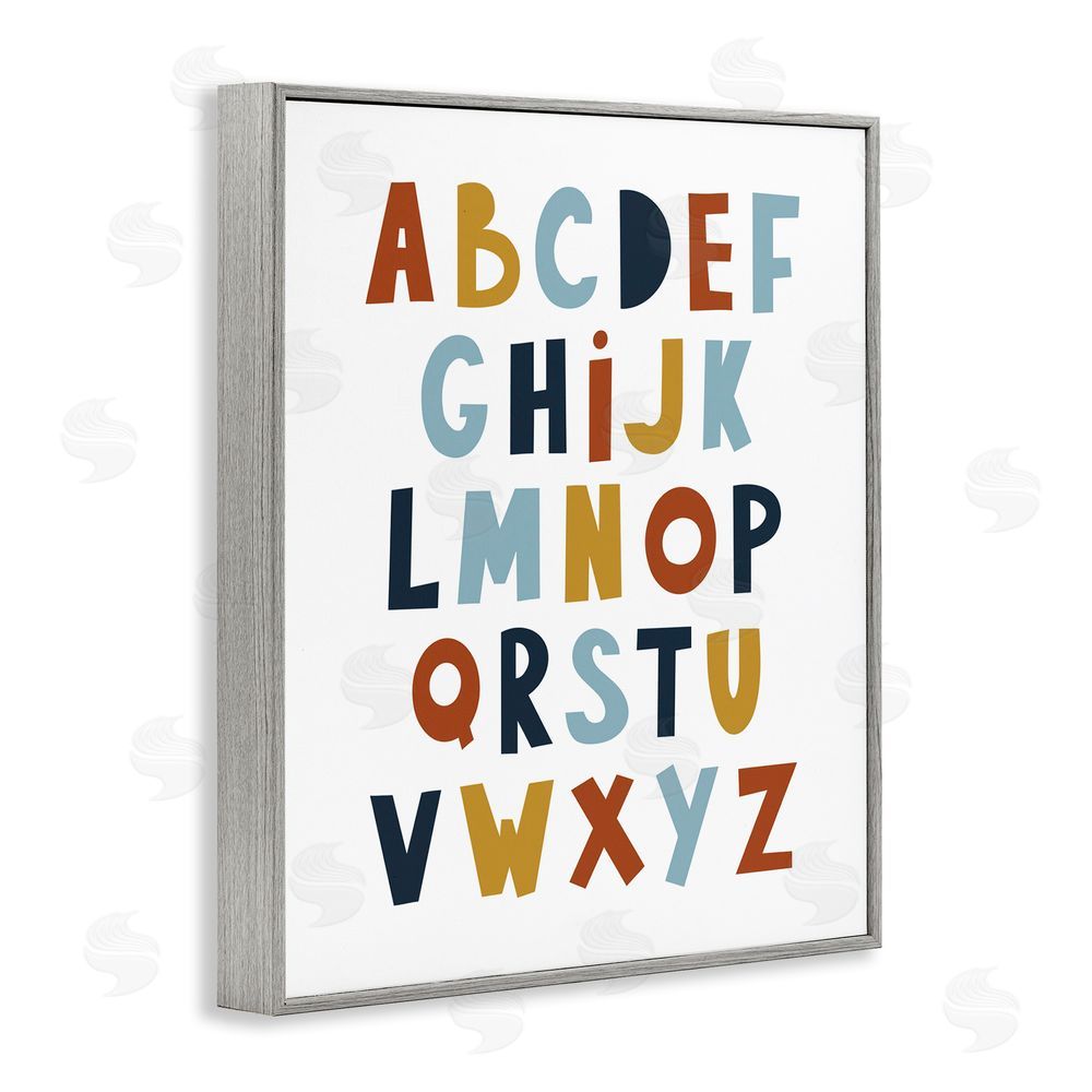 Alina Sagirova Natural Tones Alphabet Gray Framed Giclee Wall Art Print