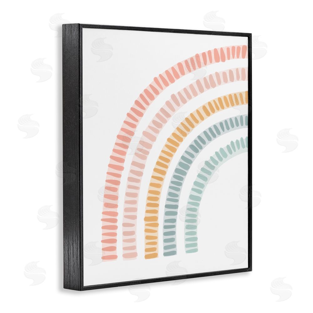 Stupell Studio Minimal Pastel Rainbow Black Framed Giclee Wall Art Print