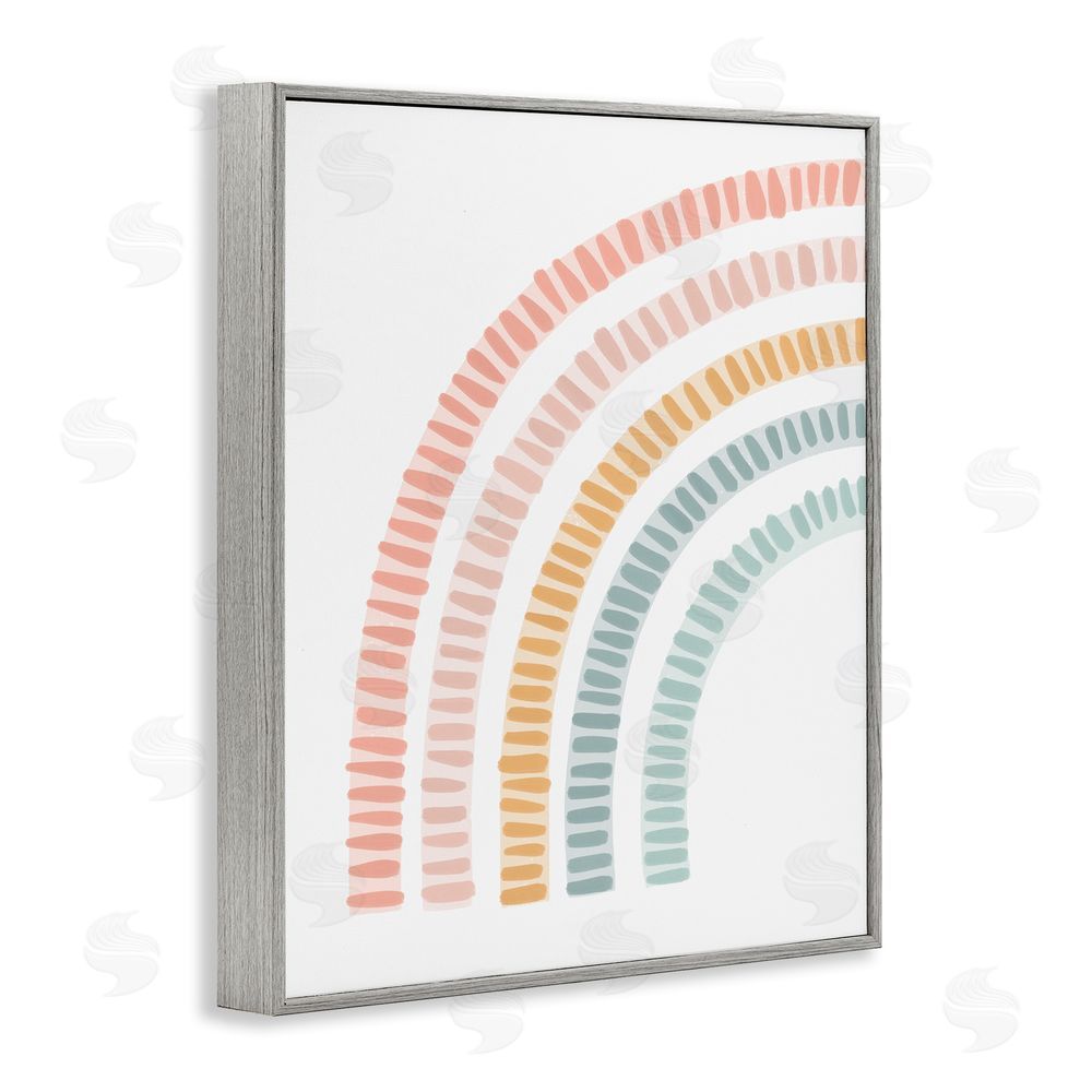 Stupell Studio Minimal Pastel Rainbow Gray Framed Giclee Wall Art Print