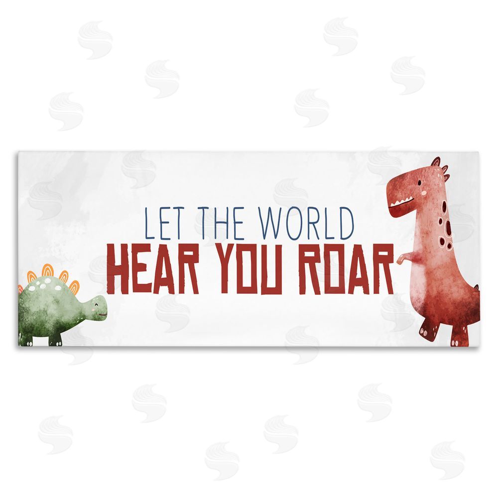 Kim Allen Hear You Roar Dinosaurs Stretched Canvas Wall Art Print
