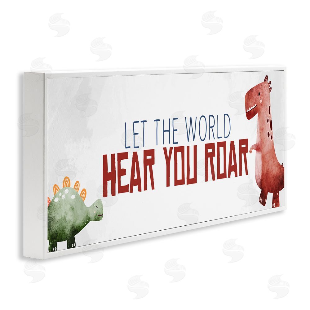 Kim Allen Hear You Roar Dinosaurs White Framed Giclee Wall Art Print