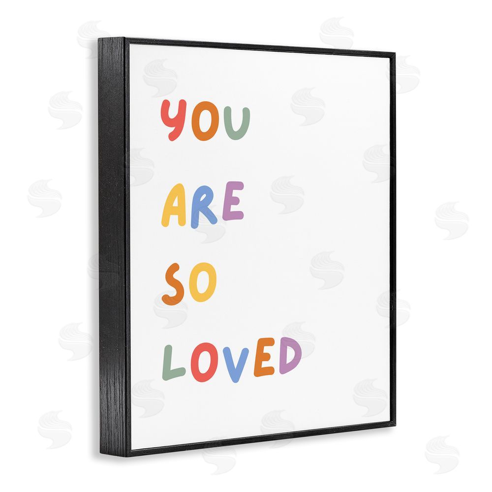 Katie Griggs So Loved Minimal Phrase Black Framed Giclee Wall Art Print