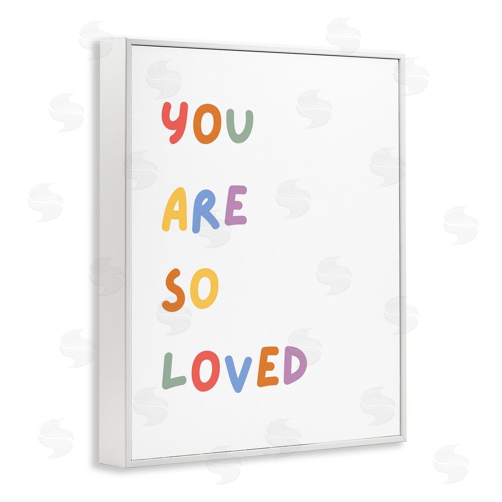 Katie Griggs So Loved Minimal Phrase White Framed Giclee Wall Art Print
