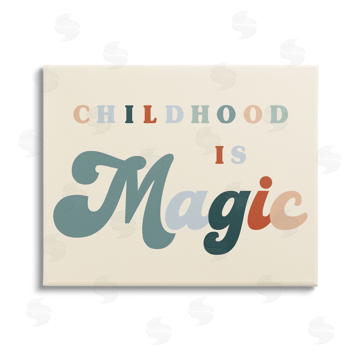 Stupell Studio Childhood is Magic Phrase Stretched Canvas Wall Art Print