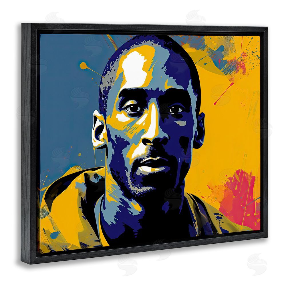 Birch & Ink Abstract Paint Pop Kobe Black Floating Frame Canvas Wall Art Print