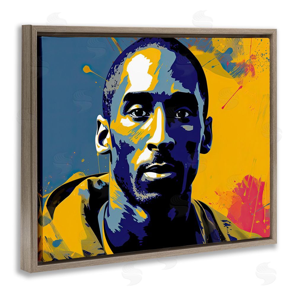 Birch & Ink Abstract Paint Pop Kobe Brown Floating Frame Canvas Wall Art Print