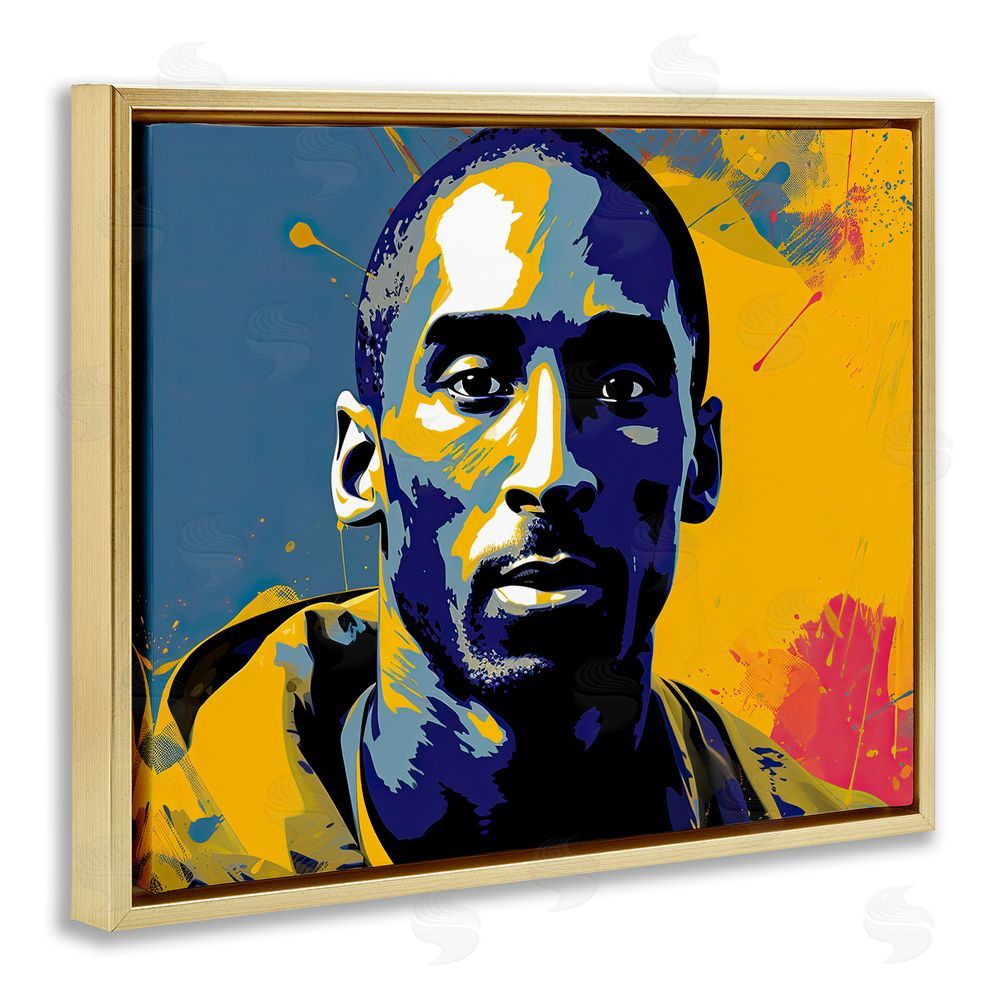 Birch & Ink Abstract Paint Pop Kobe Gold Floating Frame Canvas Wall Art Print