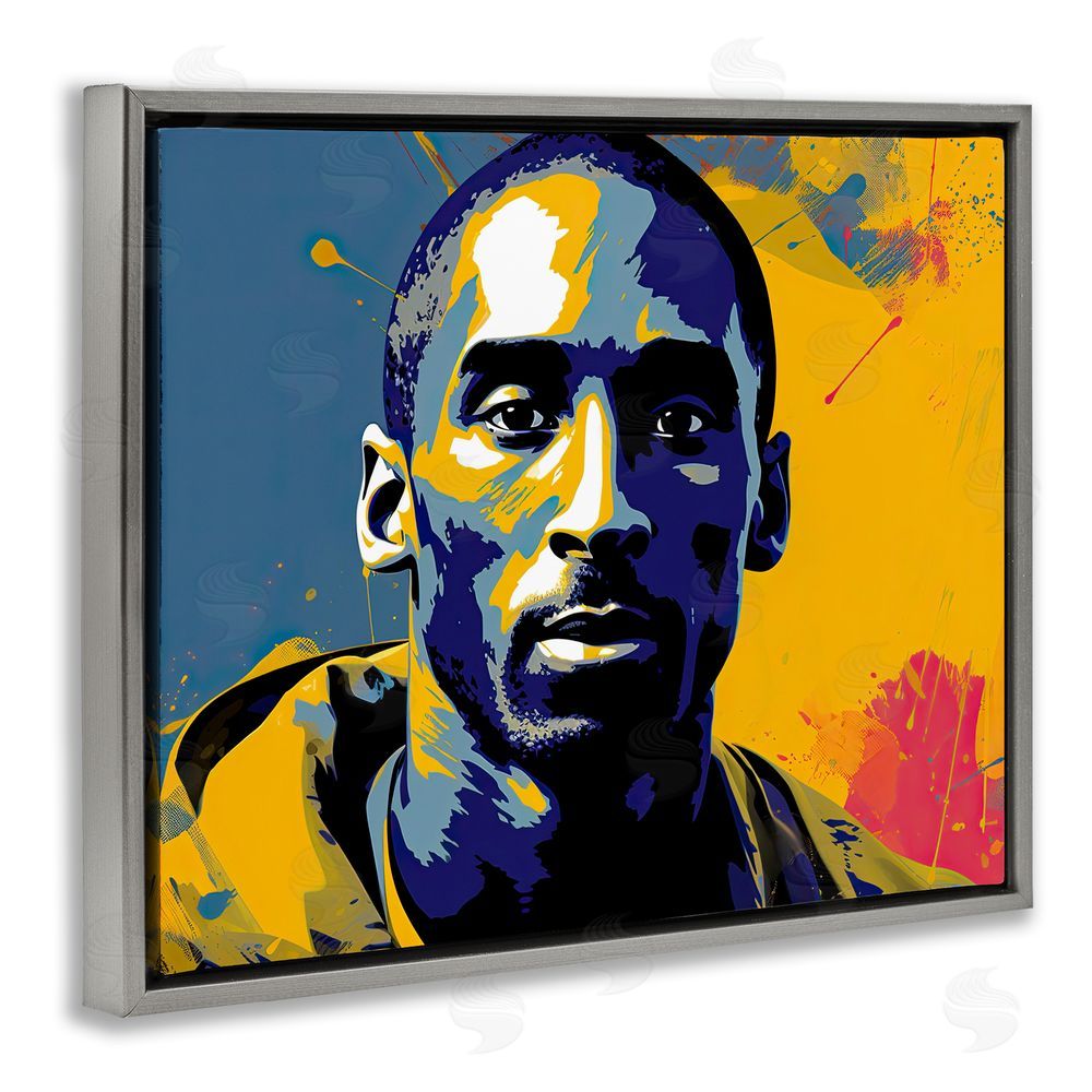 Birch & Ink Abstract Paint Pop Kobe Grey Floating Frame Canvas Wall Art Print