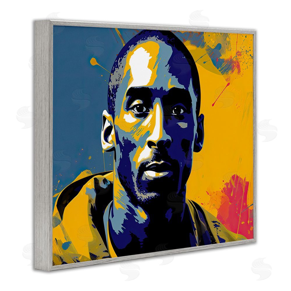 Birch & Ink Abstract Paint Pop Kobe Gray Framed Giclee Wall Art Print