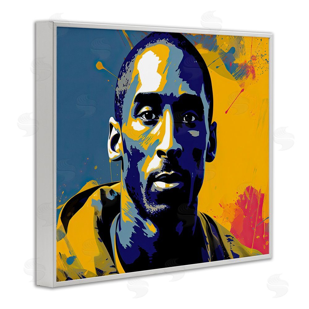 Birch & Ink Abstract Paint Pop Kobe White Framed Giclee Wall Art Print