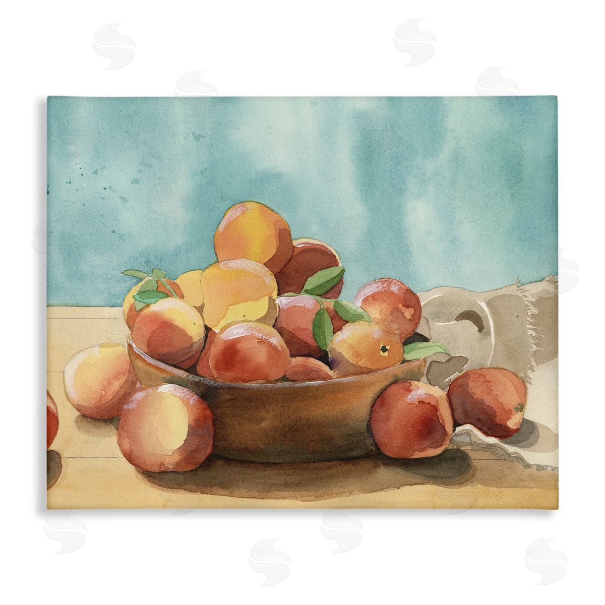 Alicia Longley Kitchen Peaches Still Life Stretched Canvas Wall Art Print