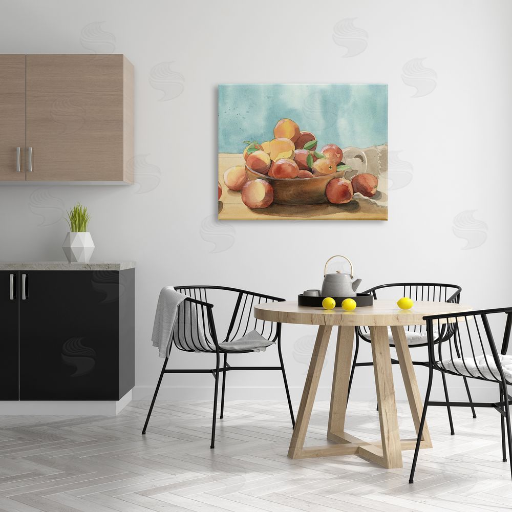 Alicia Longley Kitchen Peaches Still Life Canvas Wall Art Print in Room
