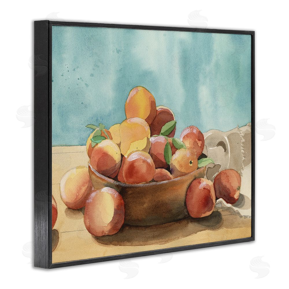 Alicia Longley Kitchen Peaches Still Life Black Framed Giclee Wall Art Print