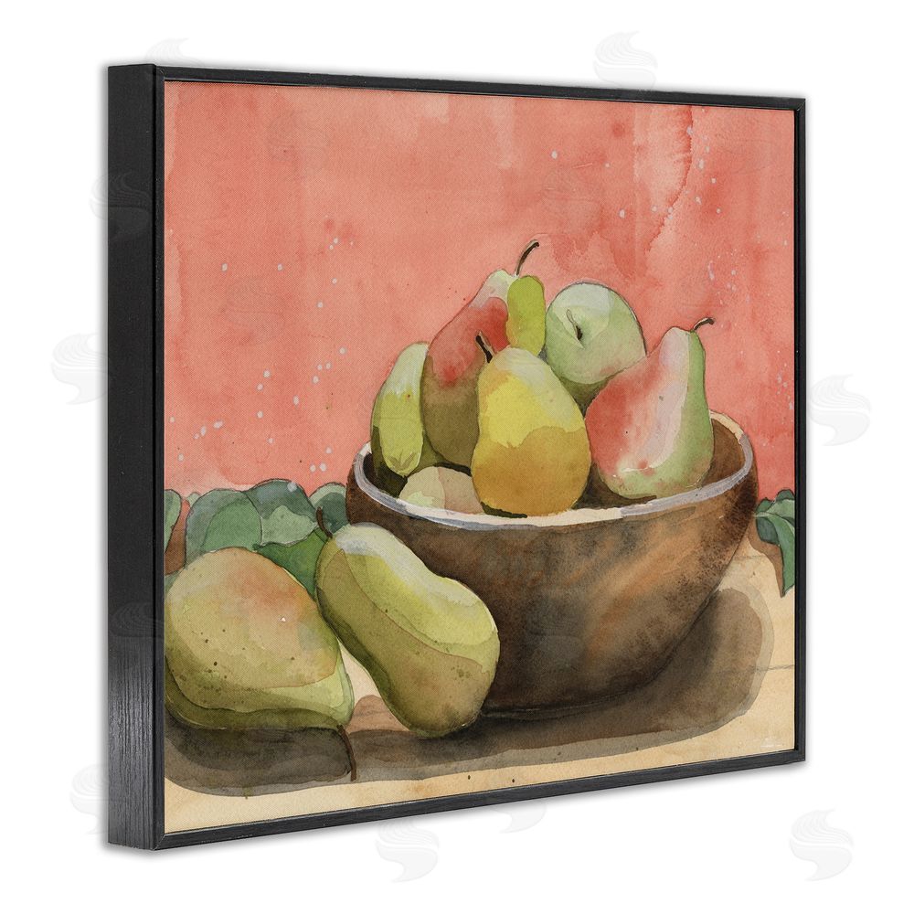 Alicia Longley Watercolor Pears Still Life Black Framed Giclee Wall Art Print
