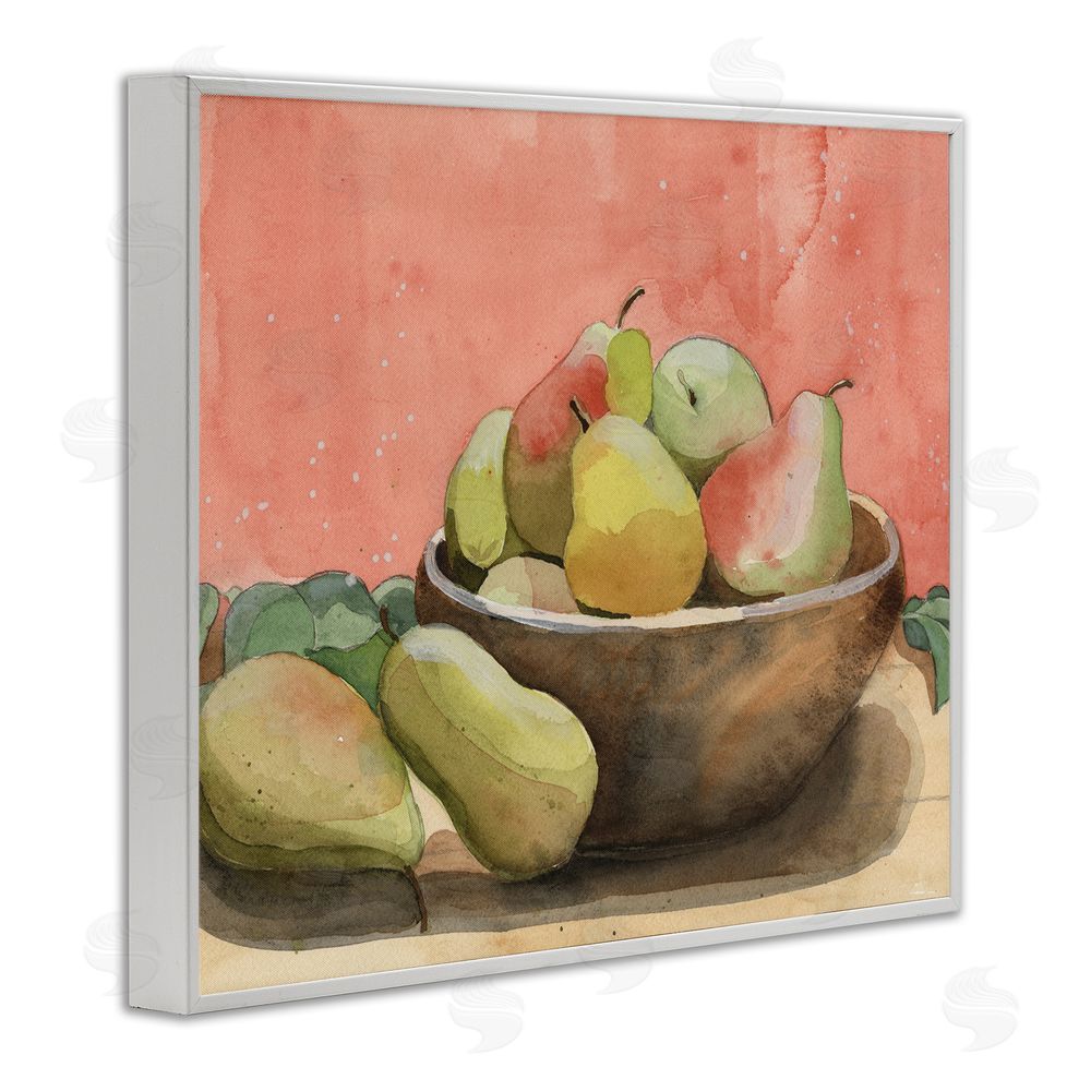 Alicia Longley Watercolor Pears Still Life White Framed Giclee Wall Art Print