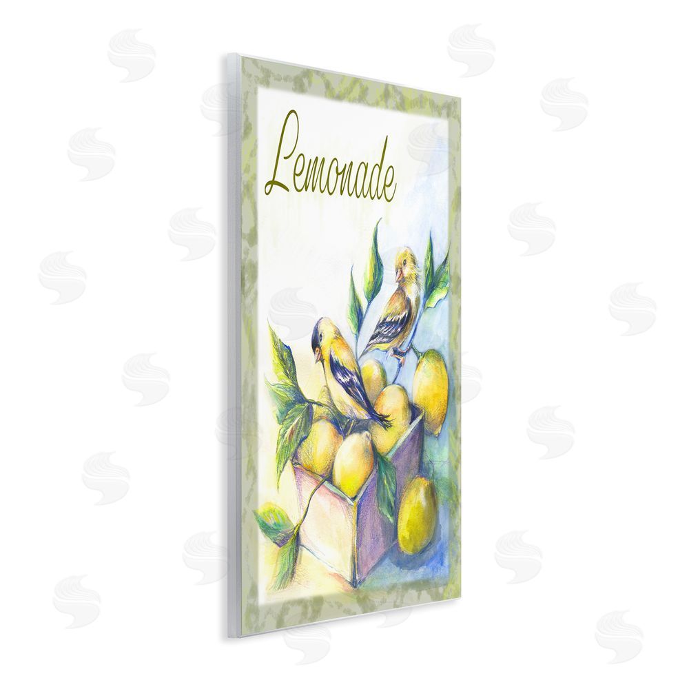 Joy Allen Lemonade Phrase with Canaries Wall Plaque Art Print