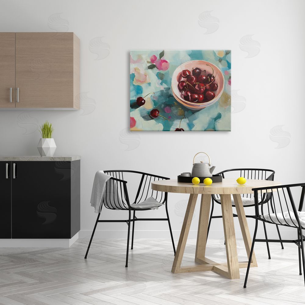 Jenny Westenhofer Cherries Still Life Painting Canvas Wall Art Print in Room