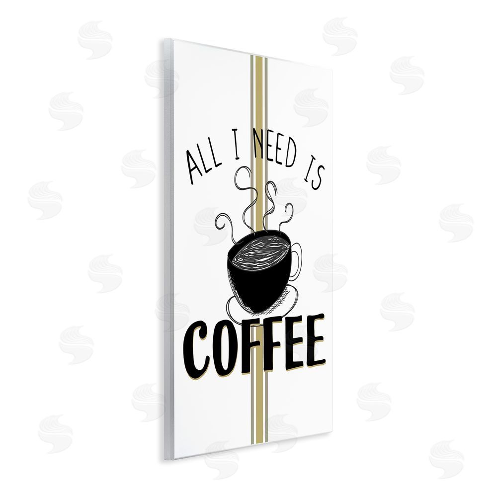 Kim Allen Coffee Phrase with Bistro Stripe Wall Plaque Art Print