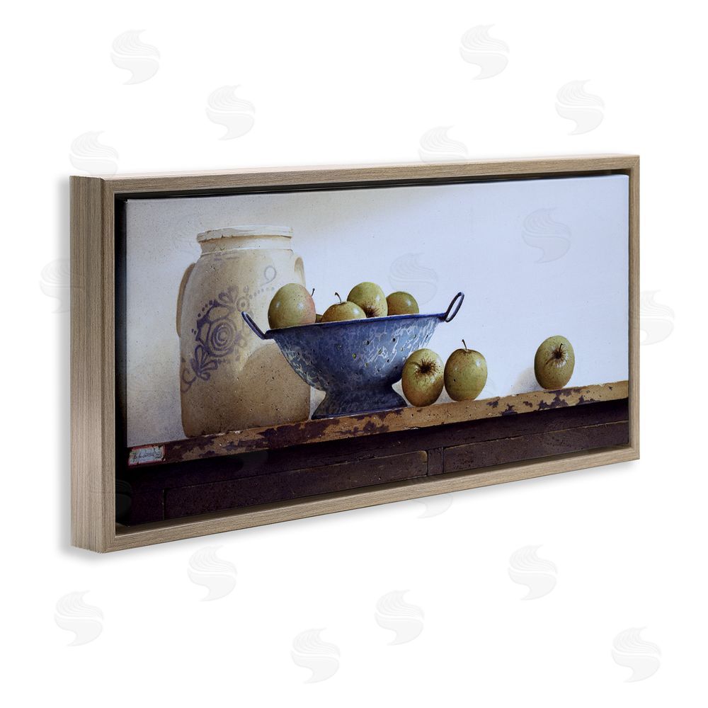 Ray Hendershot Country Fruit Still Life Brown Floating Frame Canvas Wall Art Print