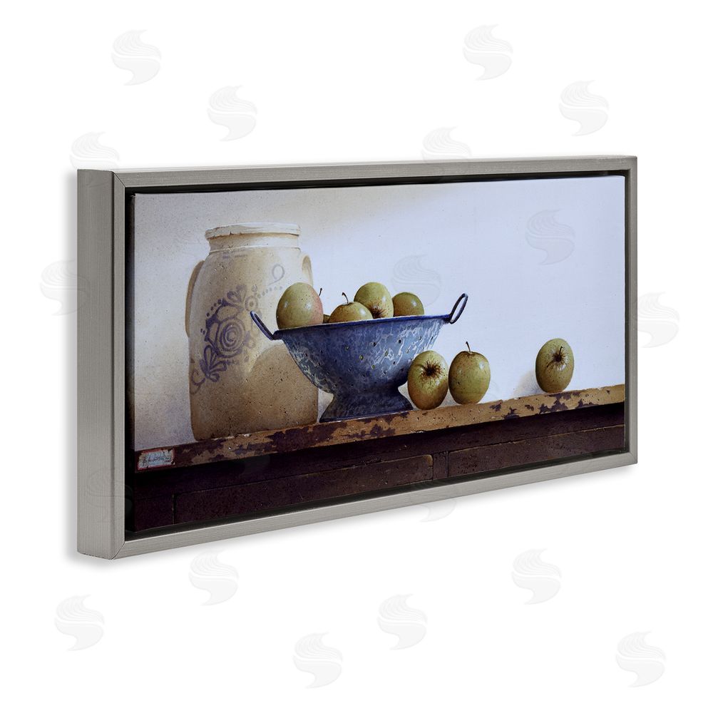 Ray Hendershot Country Fruit Still Life Grey Floating Frame Canvas Wall Art Print