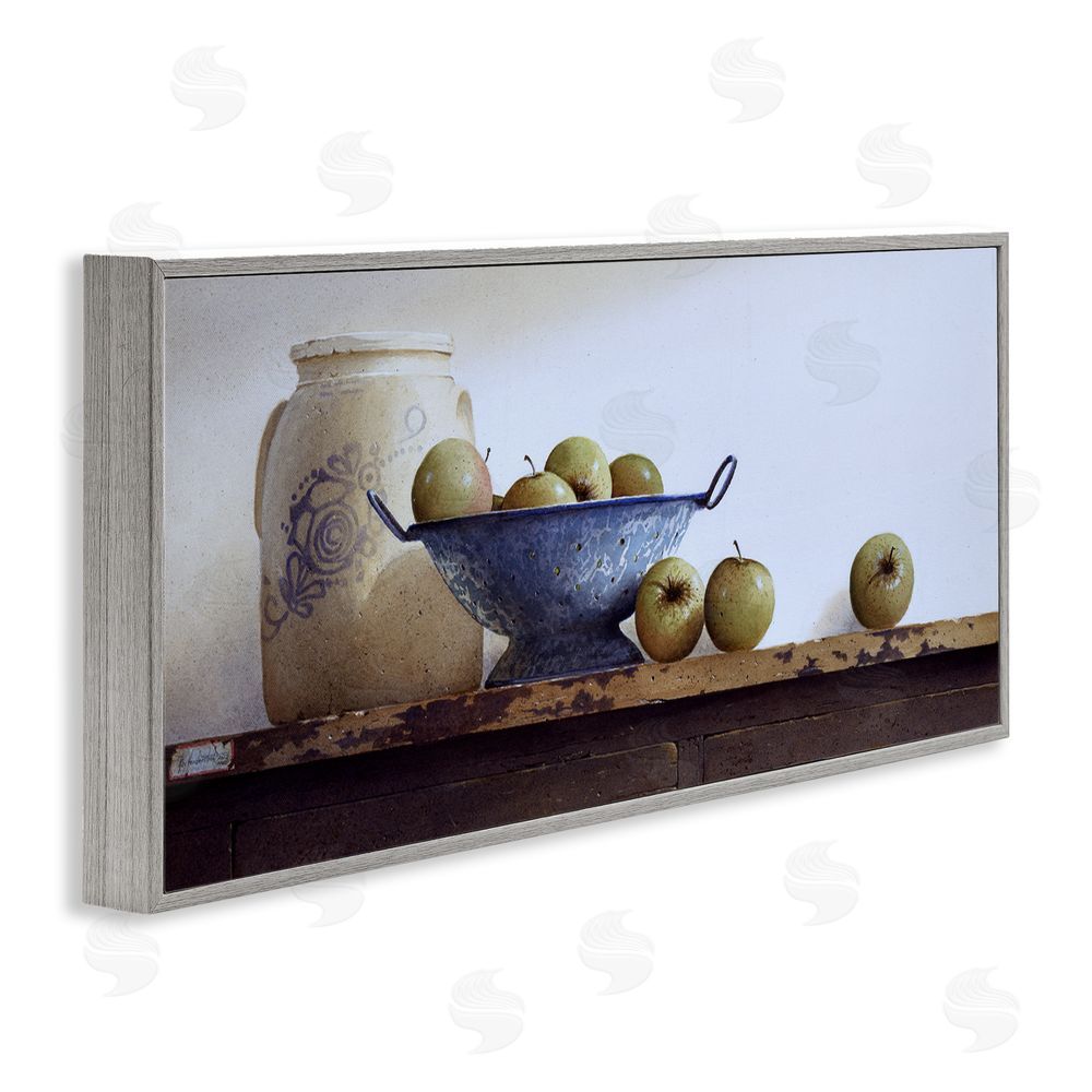 Ray Hendershot Country Fruit Still Life Gray Framed Giclee Wall Art Print