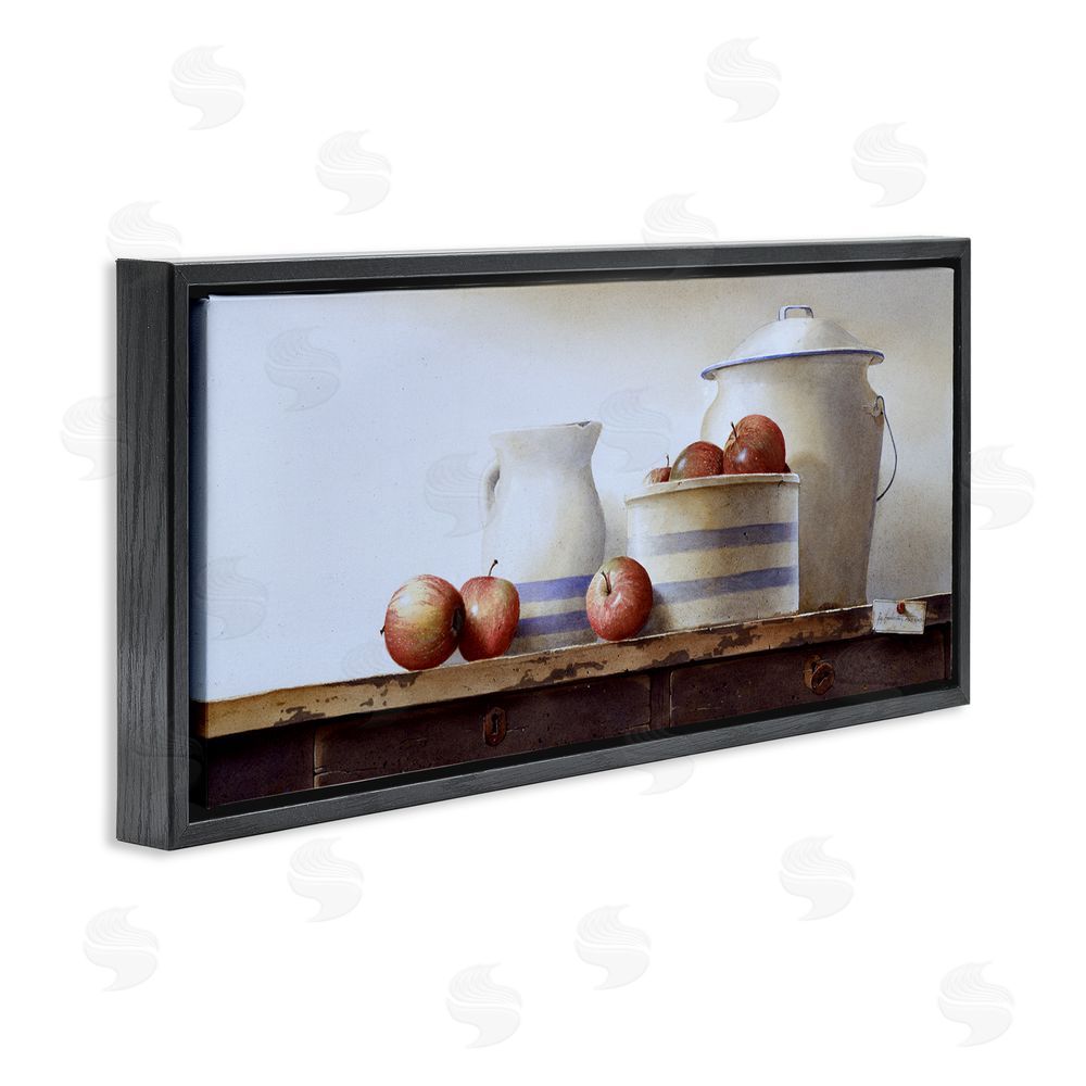 Ray Hendershot Farmhouse Apples Still Life Black Floating Frame Canvas Wall Art Print