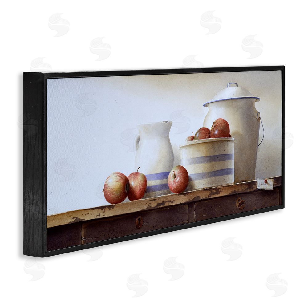 Ray Hendershot Farmhouse Apples Still Life Black Framed Giclee Wall Art Print