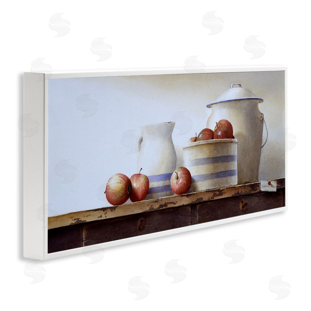 Ray Hendershot Farmhouse Apples Still Life White Framed Giclee Wall Art Print