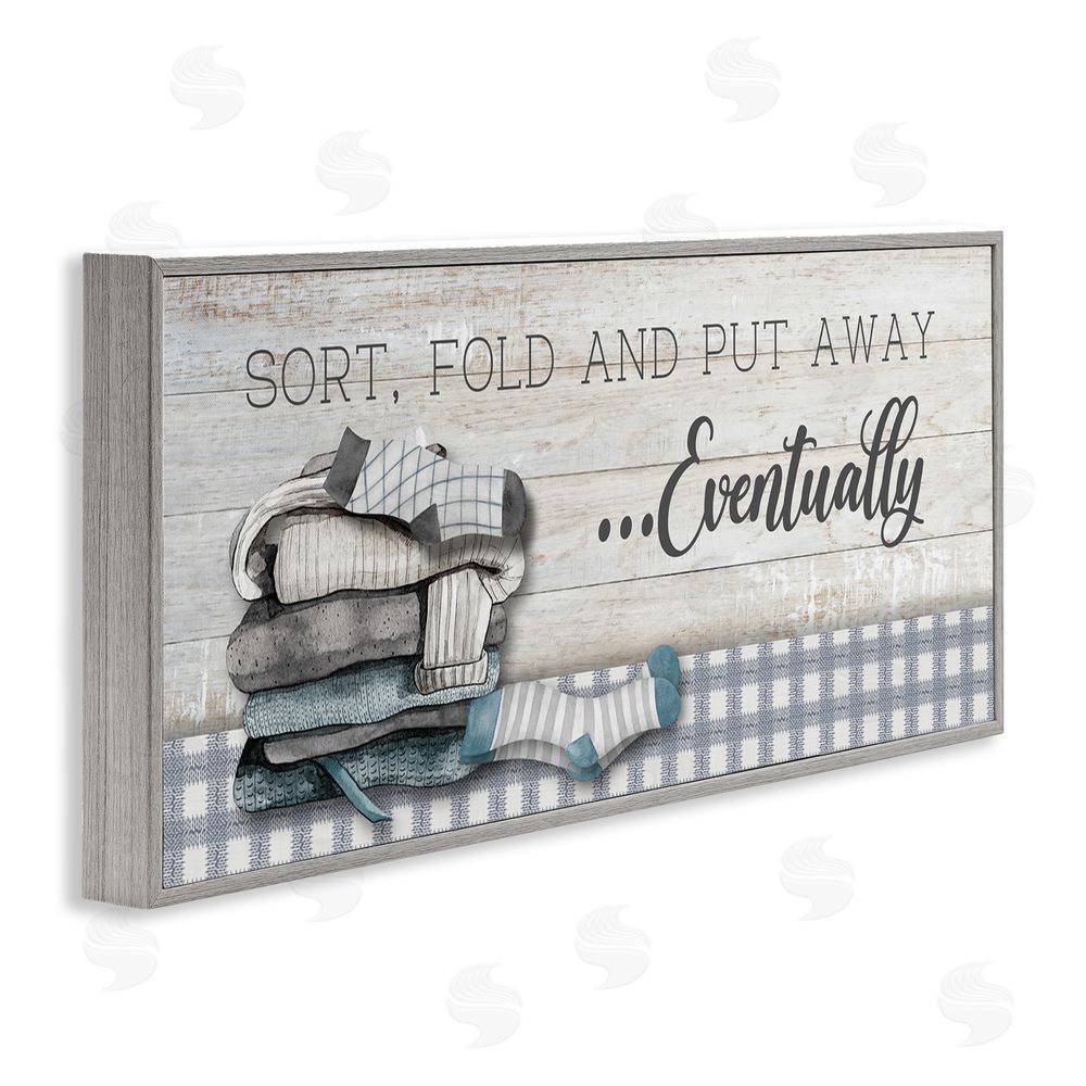 Conrad Knutsen Laundry Put Away Eventually Gray Framed Giclee Wall Art Print