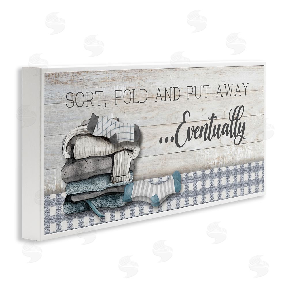 Conrad Knutsen Laundry Put Away Eventually White Framed Giclee Wall Art Print