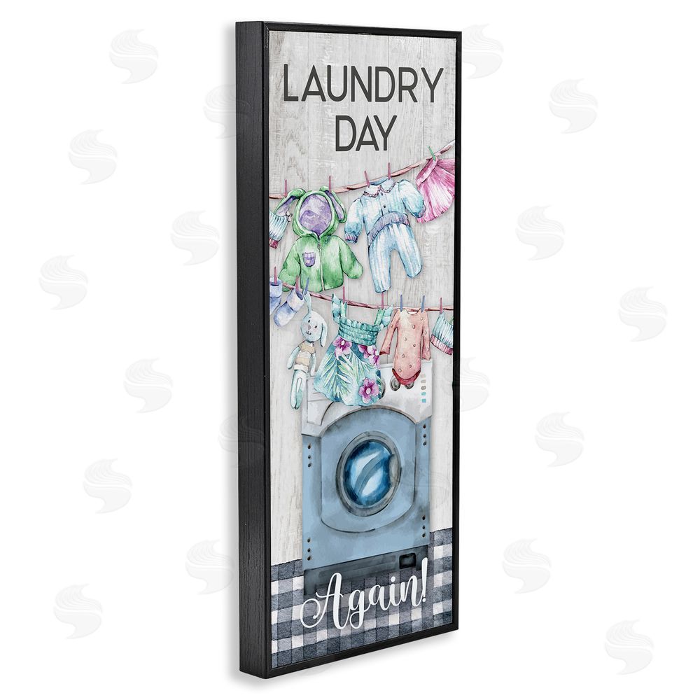 Conrad Knutsen Rustic Laundry Day Again Black Framed Giclee Wall Art Print