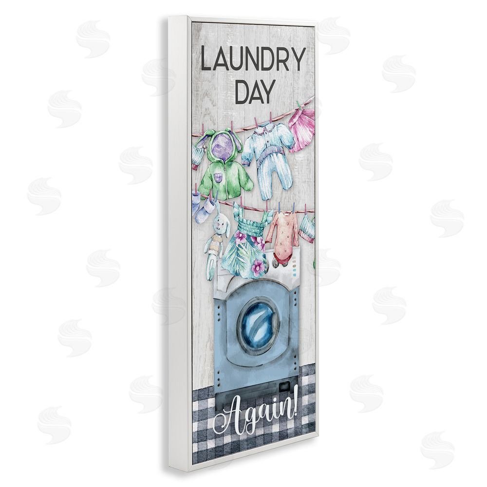 Conrad Knutsen Rustic Laundry Day Again White Framed Giclee Wall Art Print