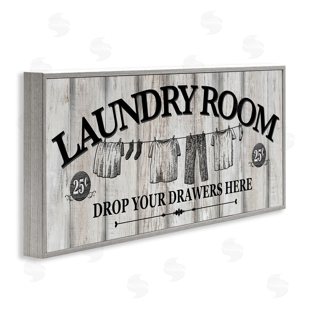 Conrad Knutsen Charming Farmhouse Laundry Gray Framed Giclee Wall Art Print