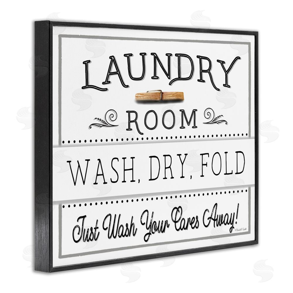 Elizabeth Tyndall Wash Cares Away Laundry Black Framed Giclee Wall Art Print