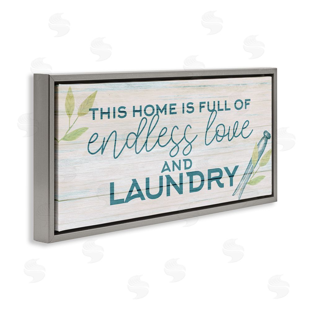 Kim Allen Love & Laundry Botanicals Grey Floating Frame Canvas Wall Art Print