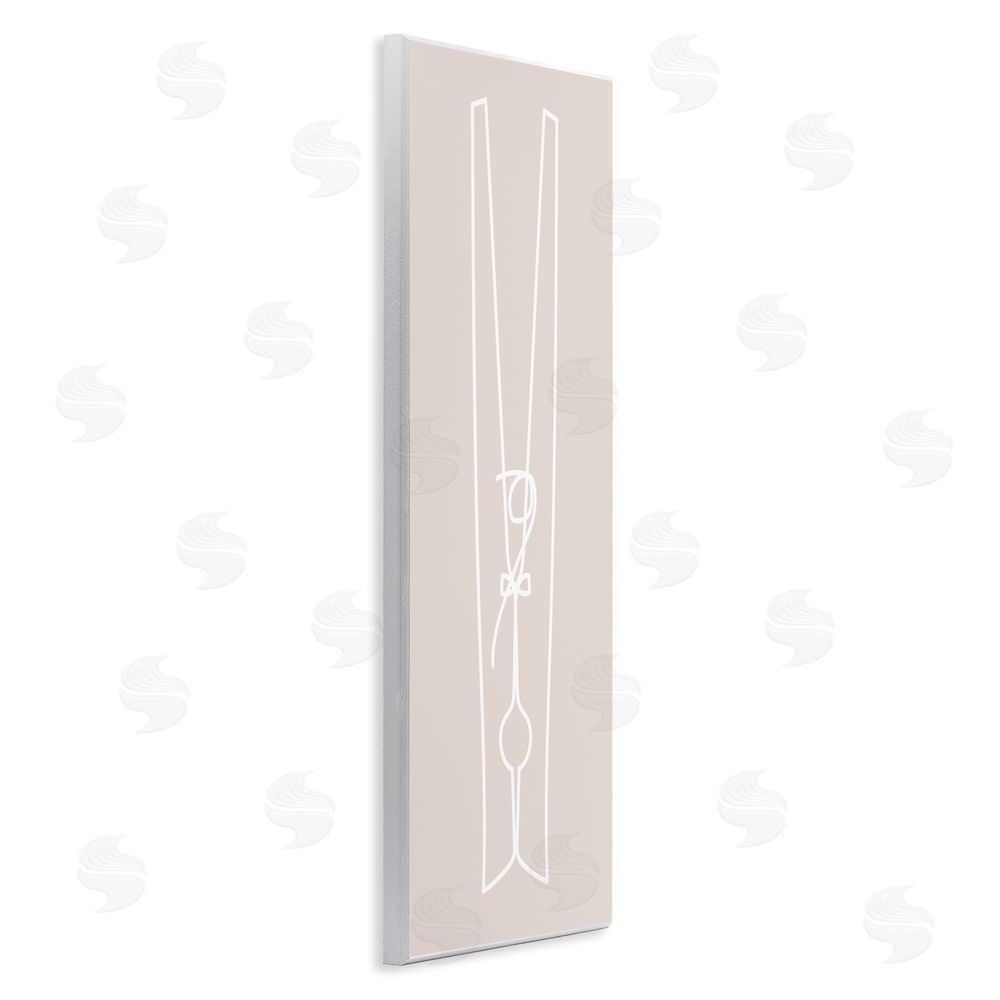 Stupell Studio Minimal Clothespin Doodle Wall Plaque Art Print