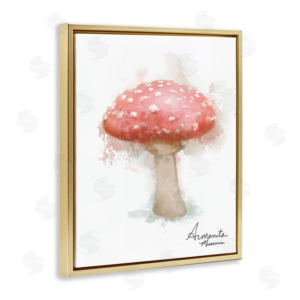 Matthew Piotrowicz Abstract Amanita Mushroom Gold Floating Frame Canvas Wall Art Print