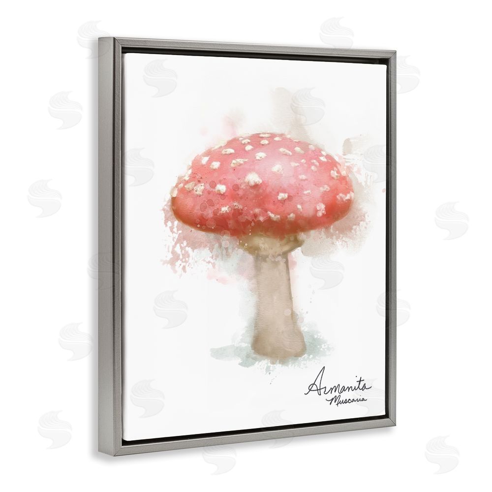 Matthew Piotrowicz Abstract Amanita Mushroom Grey Floating Frame Canvas Wall Art Print