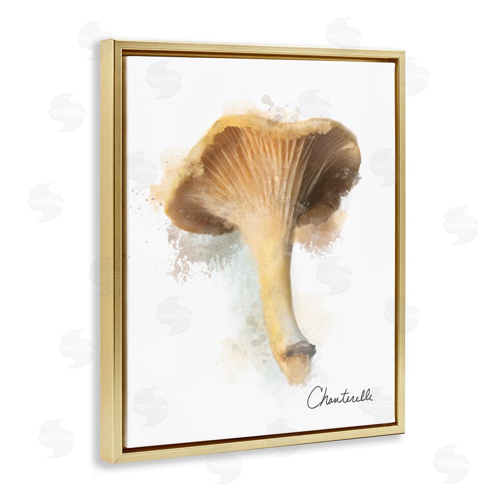 Matthew Piotrowicz Abstract Chanterelle Mushroom Gold Floating Frame Canvas Wall Art Print