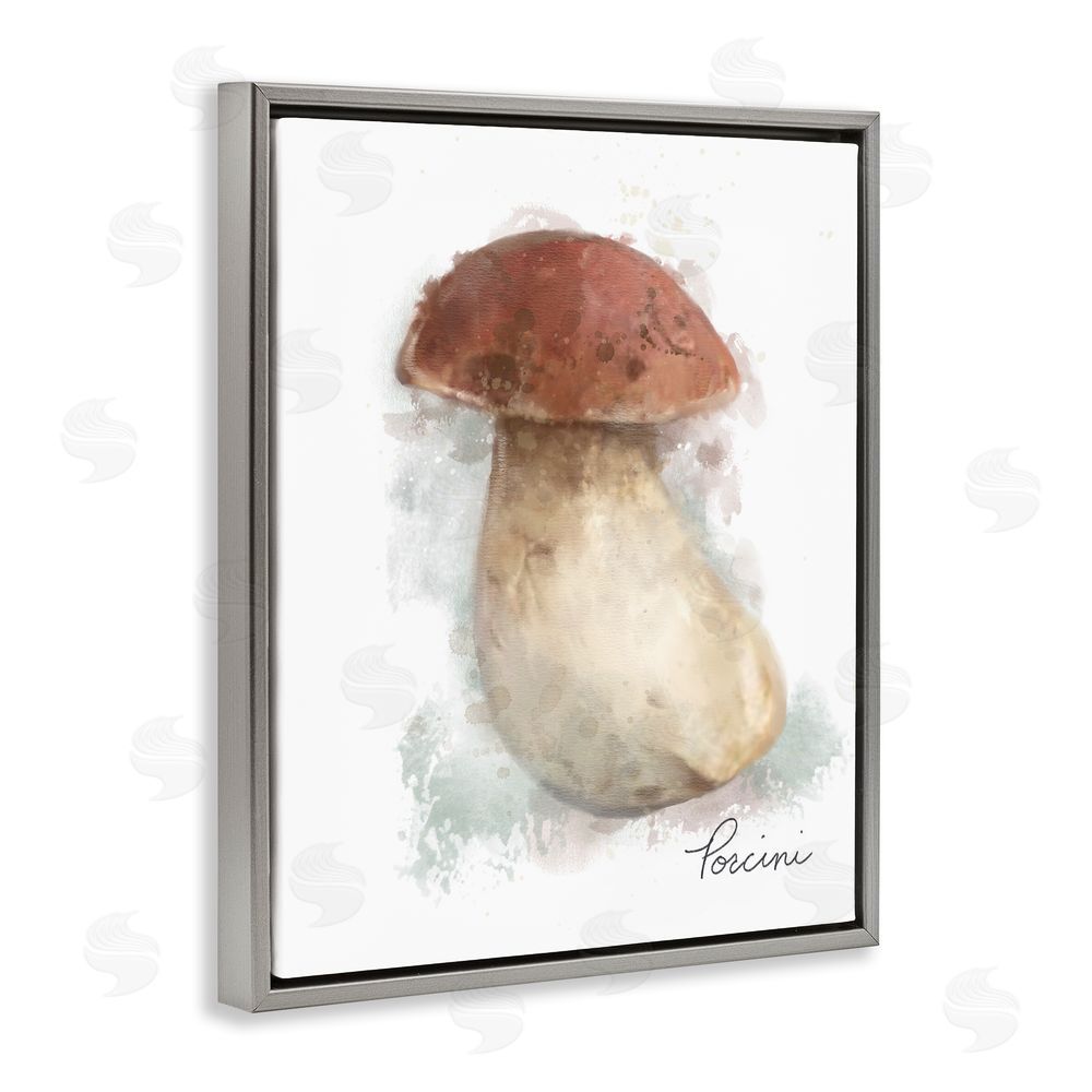 Matthew Piotrowicz Abstract Porcini Mushroom Grey Floating Frame Canvas Wall Art Print