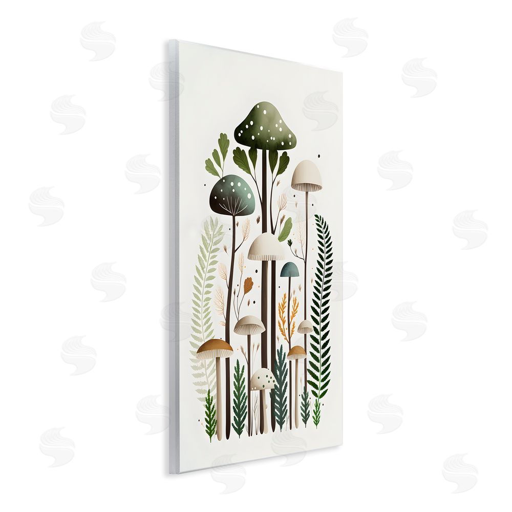 Petal Prints Design Whimsical Green Mushrooms Wall Plaque Art Print